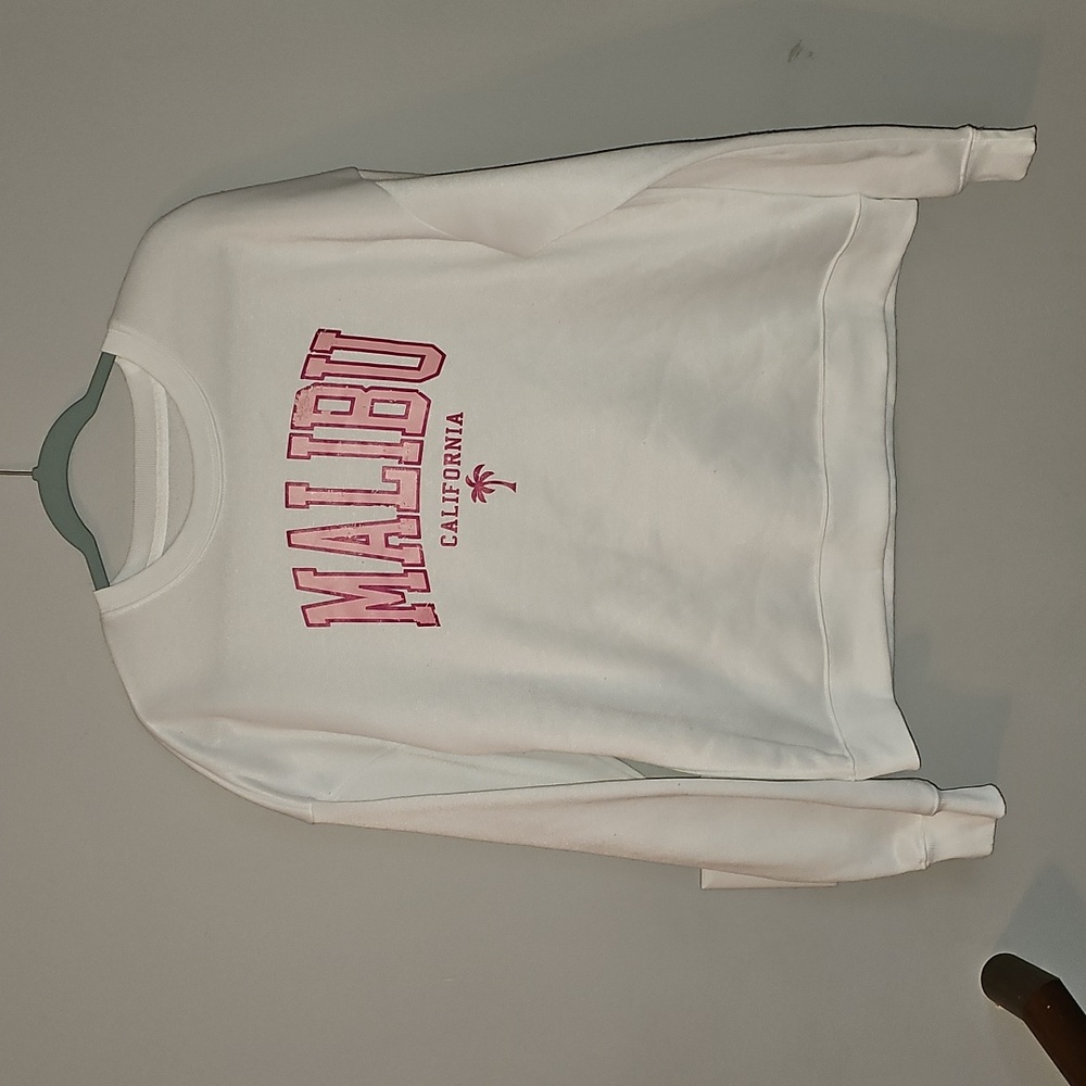 Shein Womens Sz Small Crewneck Sweatshirt. Pink And White - Picture 2 of 4